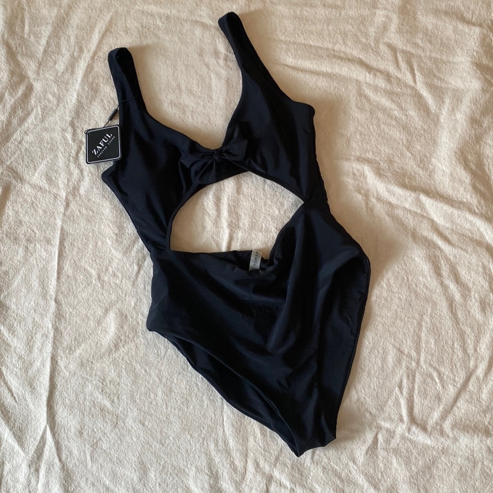 NWT ZARA black one piece swimsuit
